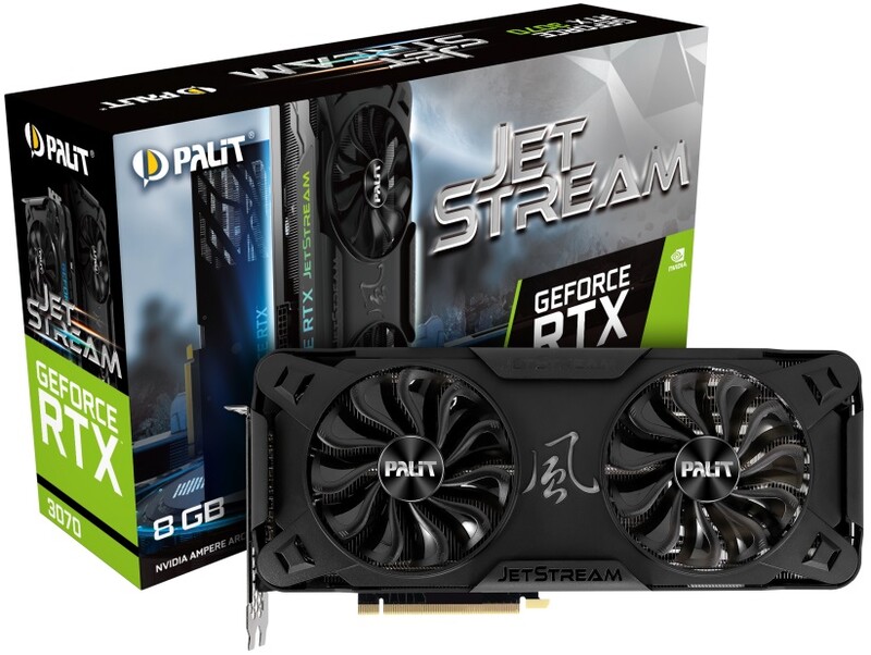 Видеокарта GF RTX 3070 8GB GDDR6 JetStream V1 Palit (NE63070019P2-1040J) (LHR)