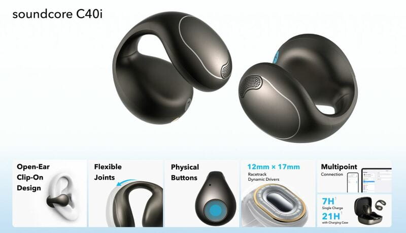 Bluetooth-гарнітура Anker SoundCore C40i Dark Gray (A3331GZ1)