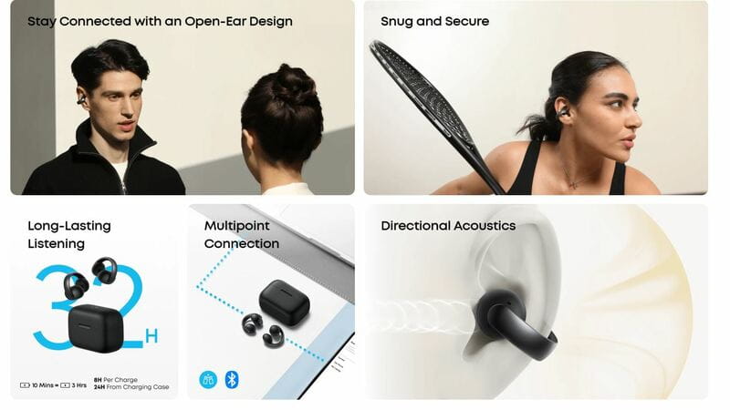 Bluetooth-гарнітура Anker SoundCore AeroClip Black (A3388G11)