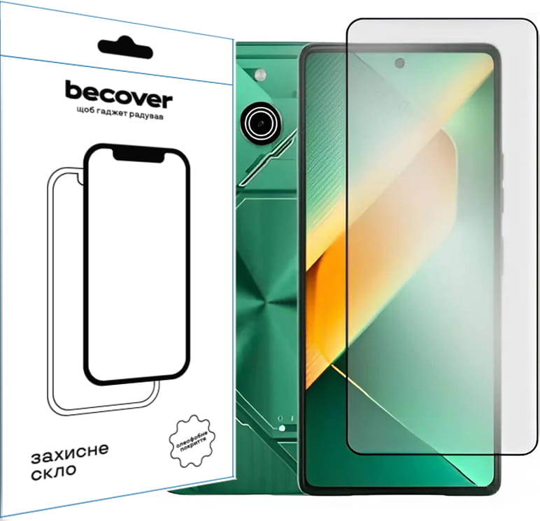 Защитное стекло BeCover для Tecno Pova 6 Neo (LI6) Black (711581)
