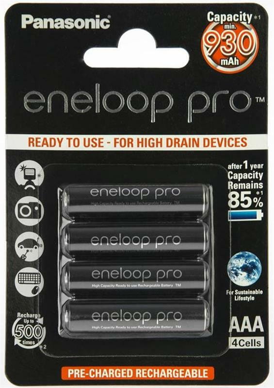 Аккумуляторы Panasonic Eneloop Pro AAA/HR03 NI-MH 930 mAh BL 4 шт (BK-4HCDE/4BE)