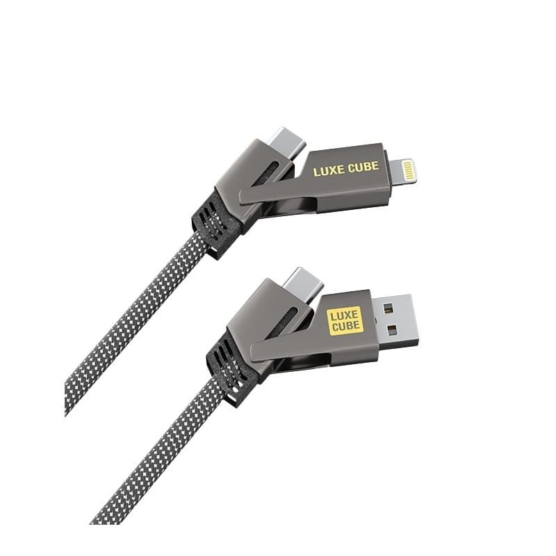 Кабель Luxe Cube Armored USB + USB Type-C - USB Type-C + Lightning (M/M), 60W, 1 м, Grey (4826896894341)