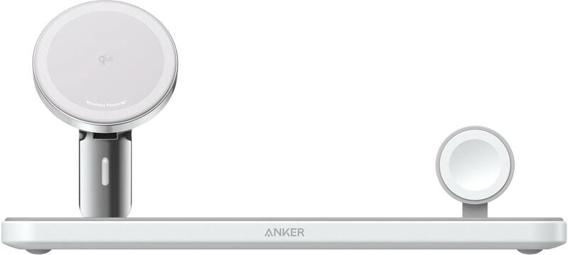 Бездротовий зарядний пристрій Anker MagGo Wireless Charging Pad 15W 3-in-1 White (B25M1321)