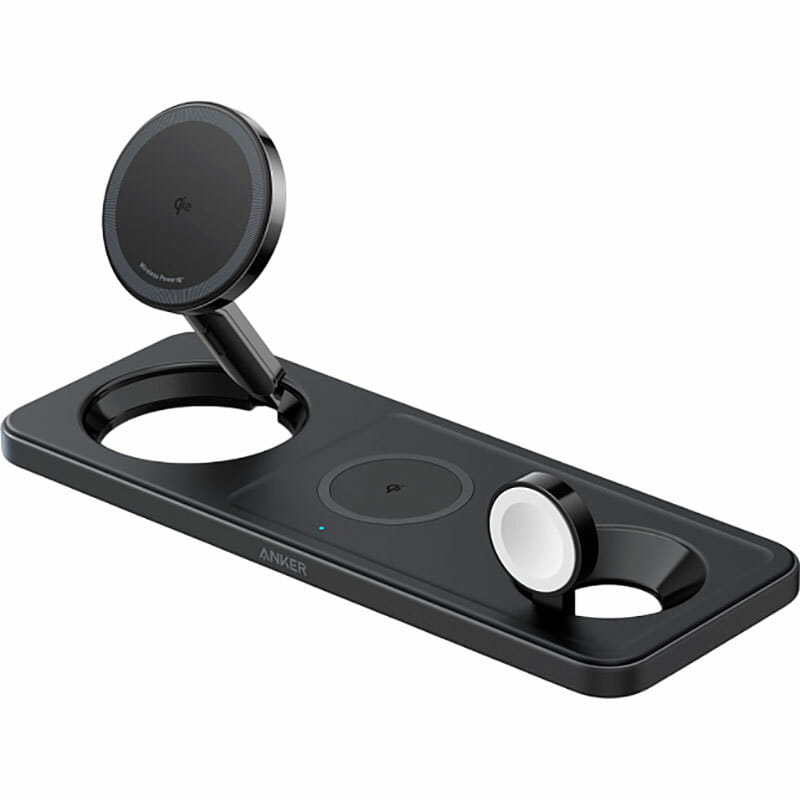 Бездротовий зарядний пристрій Anker MagGo Wireless Charging Pad 15W 3-in-1 Black (B25M1311)