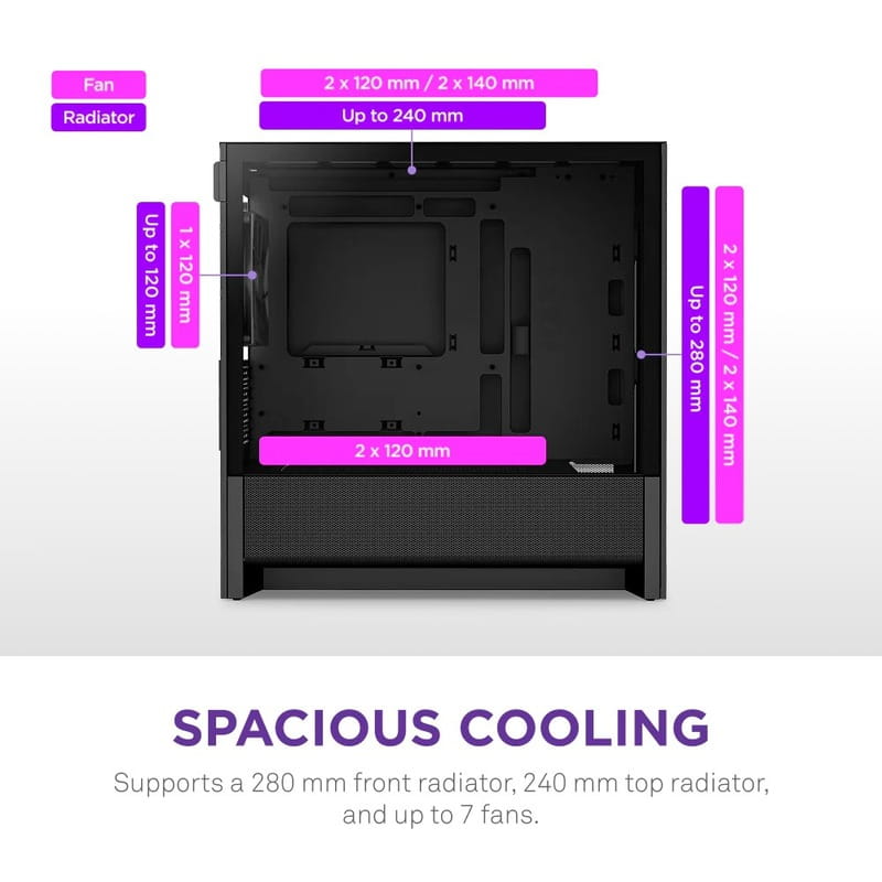 Корпус NZXT H3 Flow Black без БЖ (CC-H31FB-01)