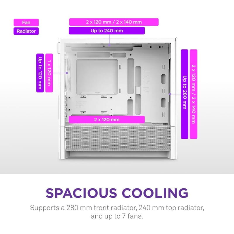 Корпус NZXT H3 Flow White без БЖ (CC-H31FW-01)