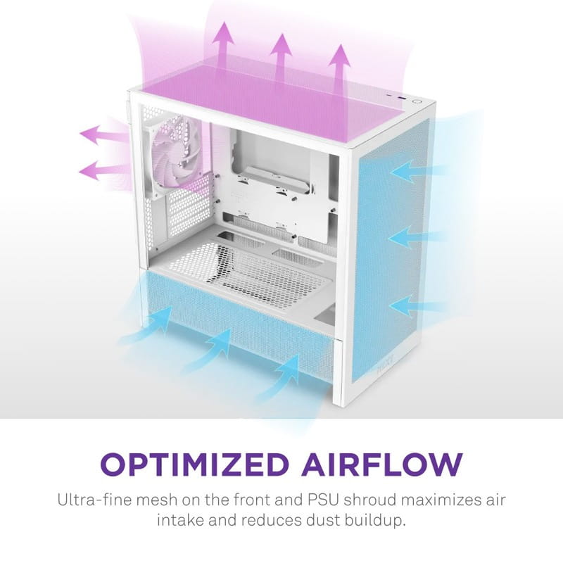 Корпус NZXT H3 Flow White без БЖ (CC-H31FW-01)