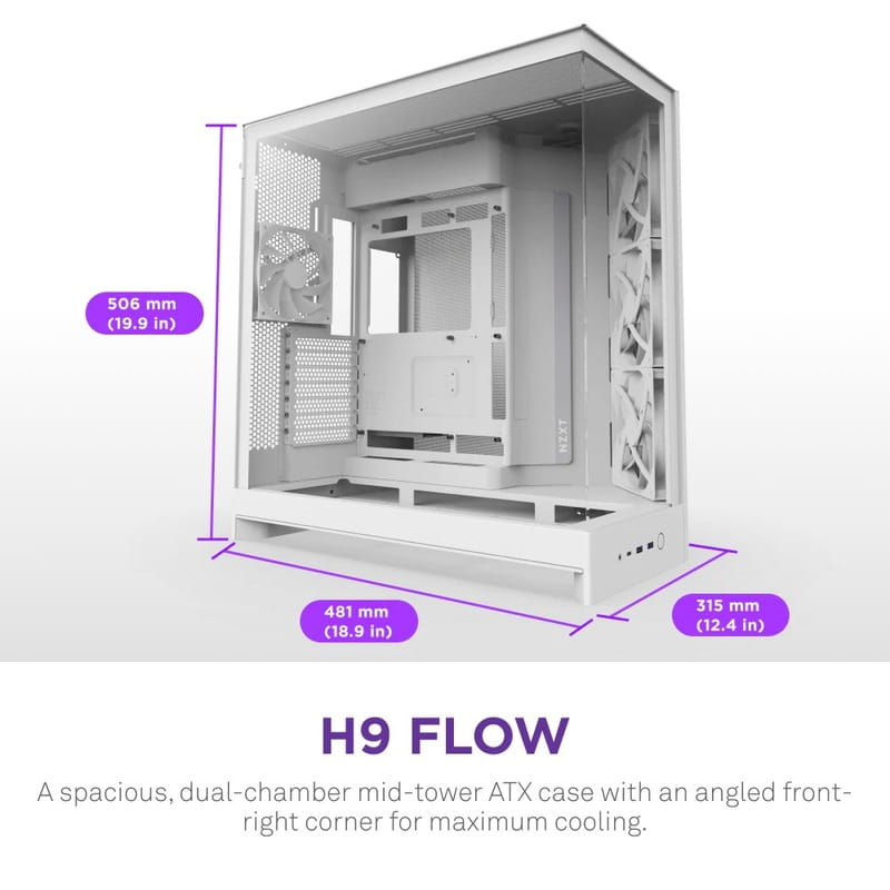 Корпус NZXT H9 Flow White без БЖ (CM-H92FW-01)