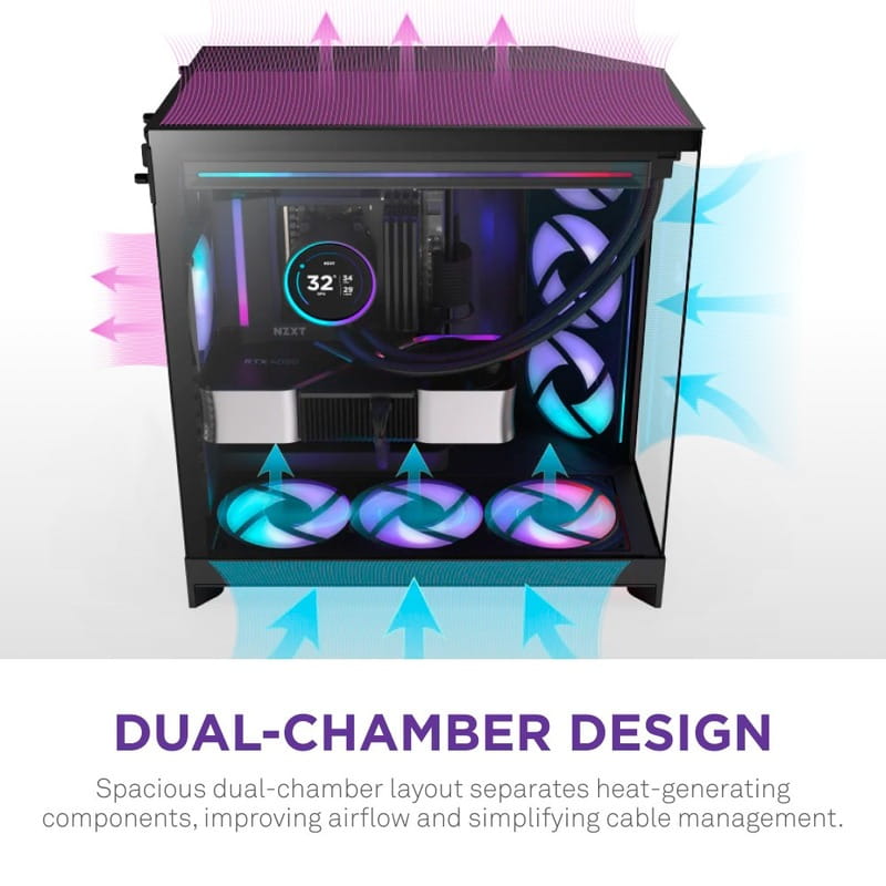 Корпус NZXT H9 Flow RGB Black без БЖ (CM-H92FB-R1)