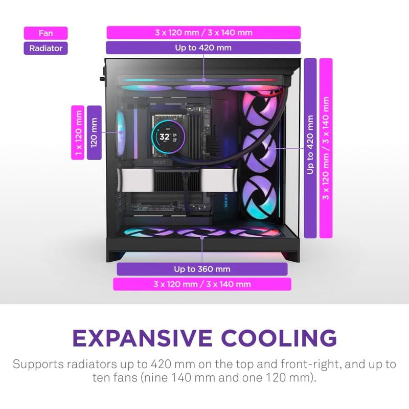 Корпус NZXT H9 Flow RGB Black без БЖ (CM-H92FB-R1)
