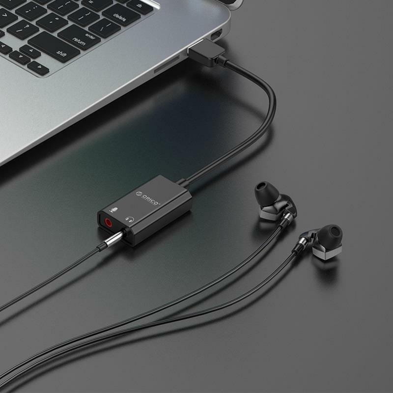 Звуковая плата Orico (CA911455) SKT2-BK Black USB2.0-Audio