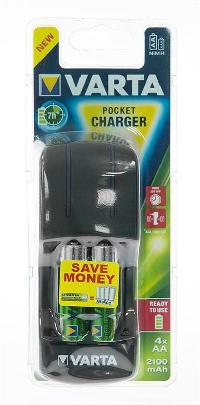 Зарядний пристрій Varta Pocket Charger + AA/HR06 NI-MH 2100 mAh BL 4 шт