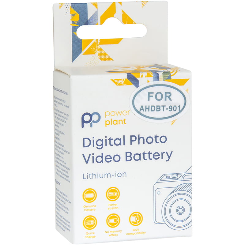 Аккумулятор PowerPlant GoPro AHDBT-901 1730mAh (CB970452)