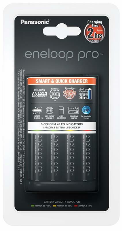 Зарядное устройство Panasonic Smart-Quick Charger + Eneloop Pro AA/HR06 Ni-Mh 2500 mAh BL 4 шт