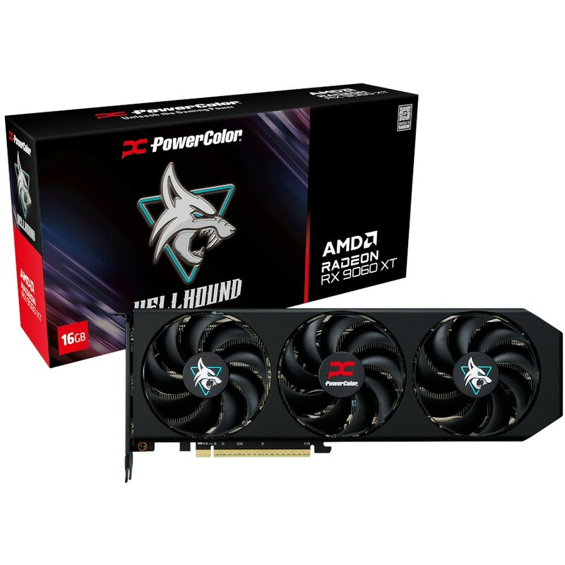 Видеокарта AMD Radeon RX 9060 XT 16GB GDDR6 Hellhound PowerColor (RX9060XT 16G-L/OC)