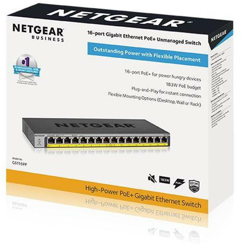 Коммутатор Netgear GS116PP-100EUS