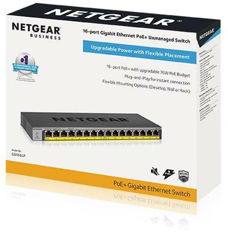 Коммутатор Netgear GS116LP-100EUS