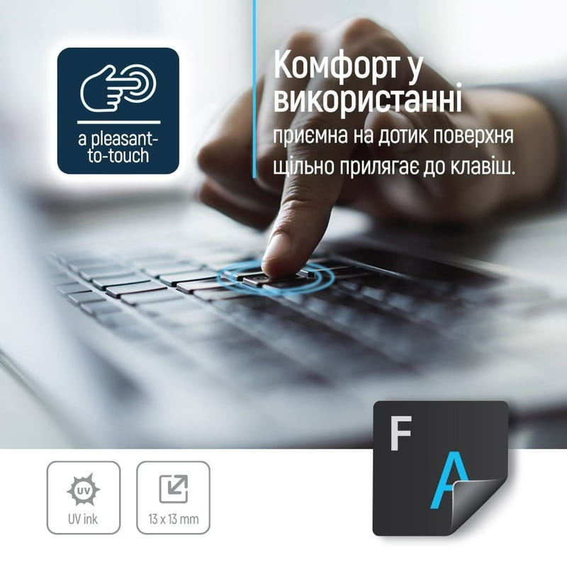 Наклейка на клавіатуру СolorWaу непрозора чорна, біло-синя (CW-BWBL)
