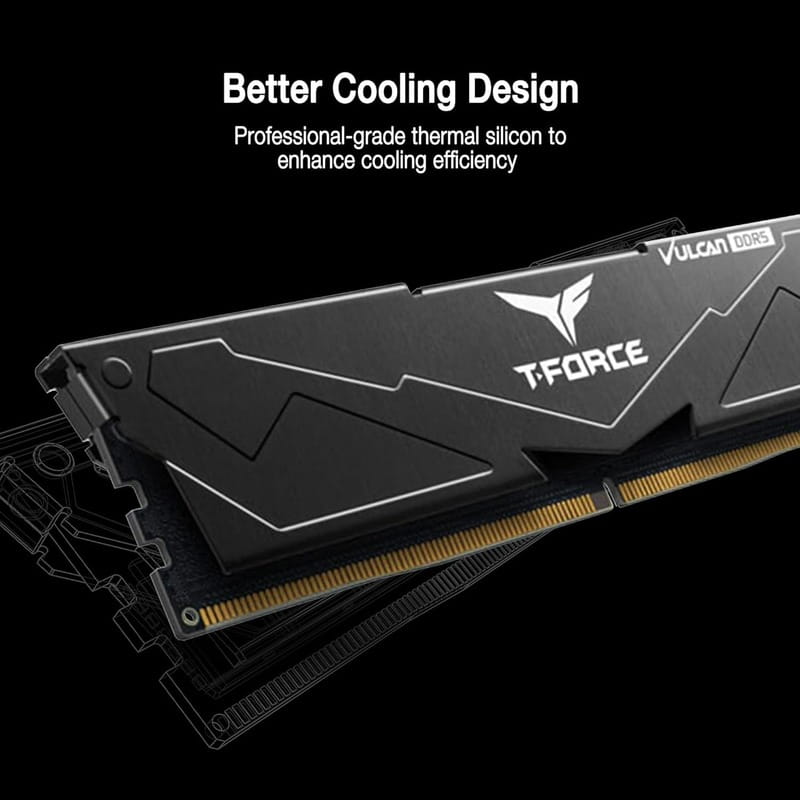 Модуль пам`ятi DDR5 2x16GB/6000 Team T-Force Vulcan Black (FLBD532G6000HC38JDC01)