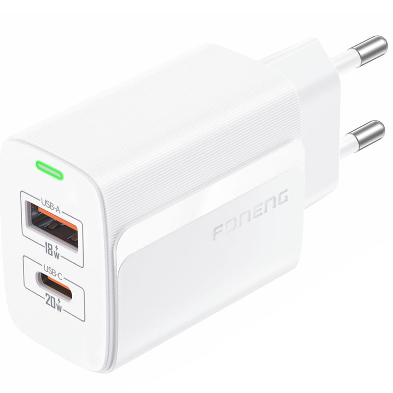 Зарядний пристрій Foneng Foneng EU66 (USBх3A, USB-Cх3A,) 20W White (EU66-CH-W)