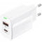 Фото - Зарядний пристрій Foneng Foneng EU66 (USBх3A, USB-Cх3A,) 20W White (EU66-CH-W) | click.ua