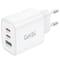 Фото - Зарядний пристрій Foneng GaN10 (1хUSB, 2хUSB-C) 65W White (GaN10-EU-CH-TC-W) + кабель USB Type-C | click.ua