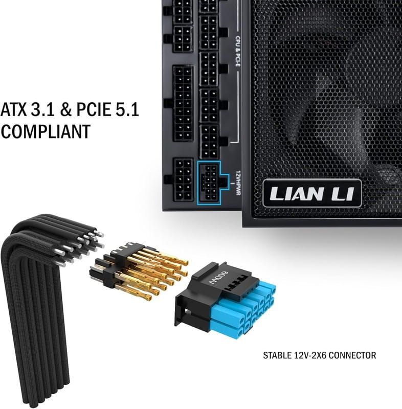 Блок питания Lian Li EDGE1000, 80 Plus Platinum, Black, EU Cord (G9P.EG1000.BE00.EU)