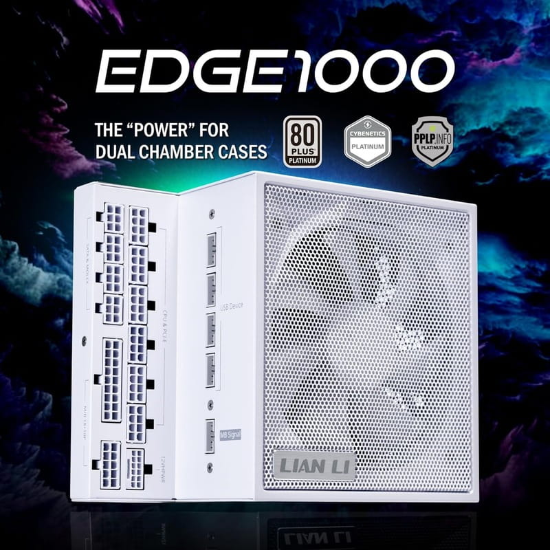 Блок питания Lian Li EDGE1000, 80 Plus Platinum, White, EU Cord (G9P.EG1000.WE00.EU)