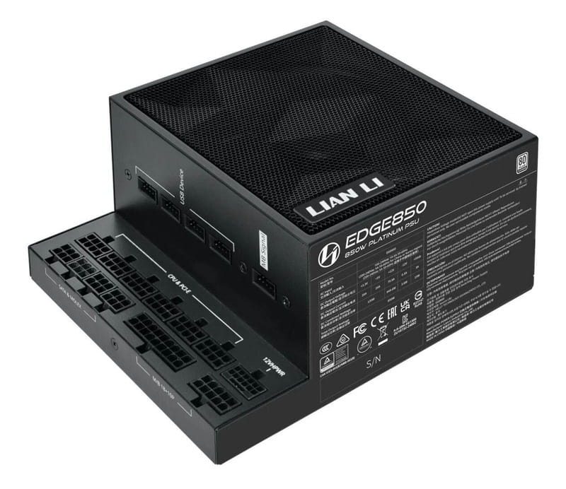 Блок питания Lian Li EDGE850, 80 Plus Platinum, Black, EU Cord (G9P.EG0850.BE00.EU)