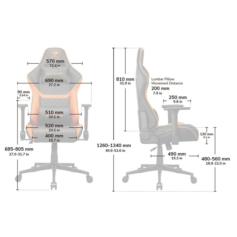 Крісло для геймерів Cougar Armor One V2 Gold F