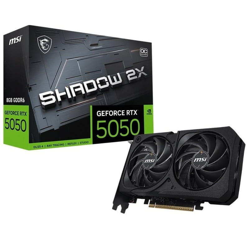 Видеокарта GF RTX 5050 8GB GDDR6 Shadow 2X OC MSI (GeForce RTX 5050 8G SHADOW 2X OC BULK)