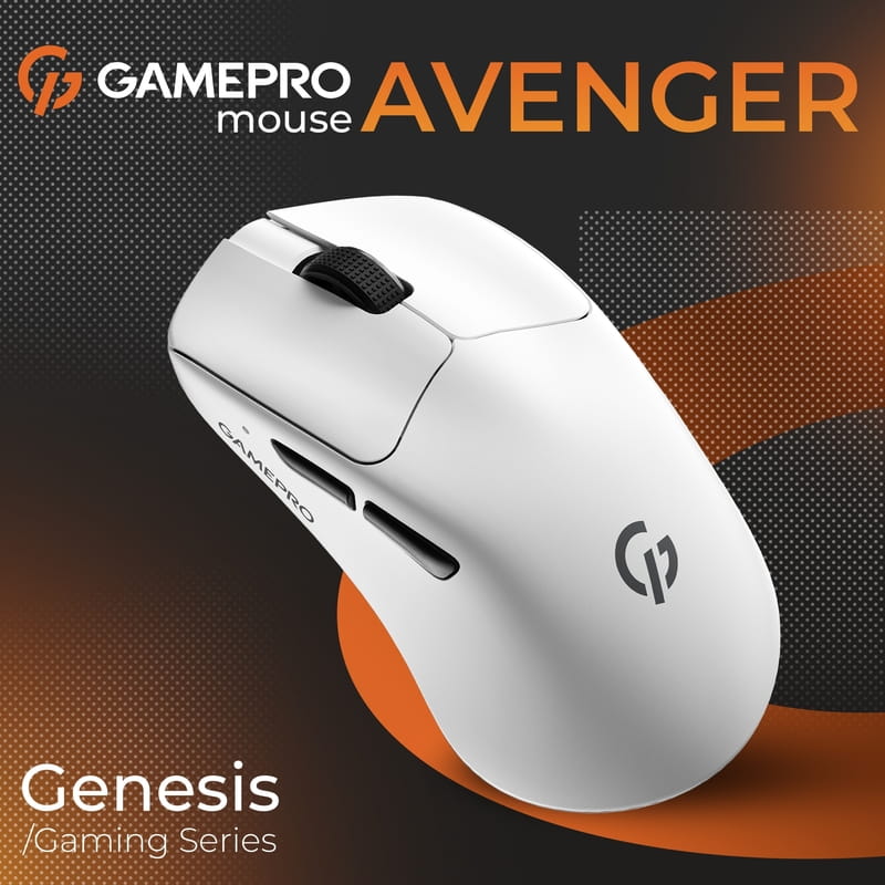 Мышь беспроводная Gamepro Genesis Avenger White (GM096W)