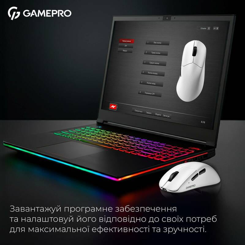 Миша бездротова Gamepro Asgard Surt White (GM017W)