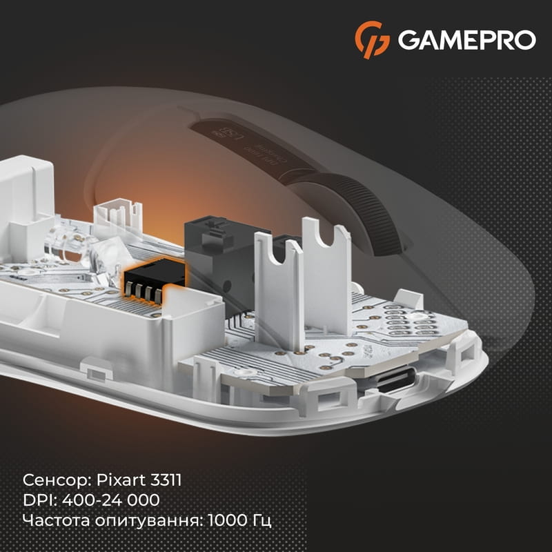 Миша бездротова Gamepro Genesis Ranker White (GM012W)