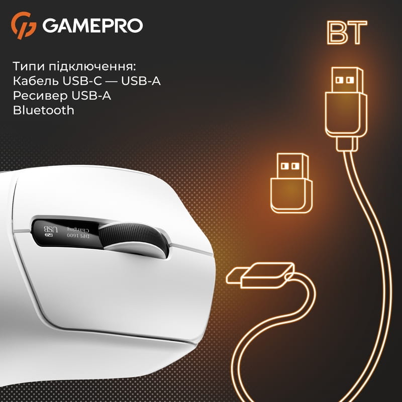Миша бездротова Gamepro Genesis Ranker White (GM012W)