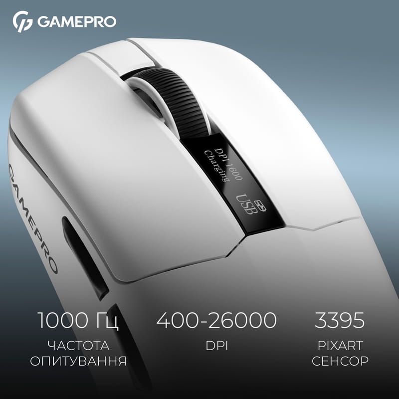 Миша бездротова Gamepro Asgard Thor White (GM023W)