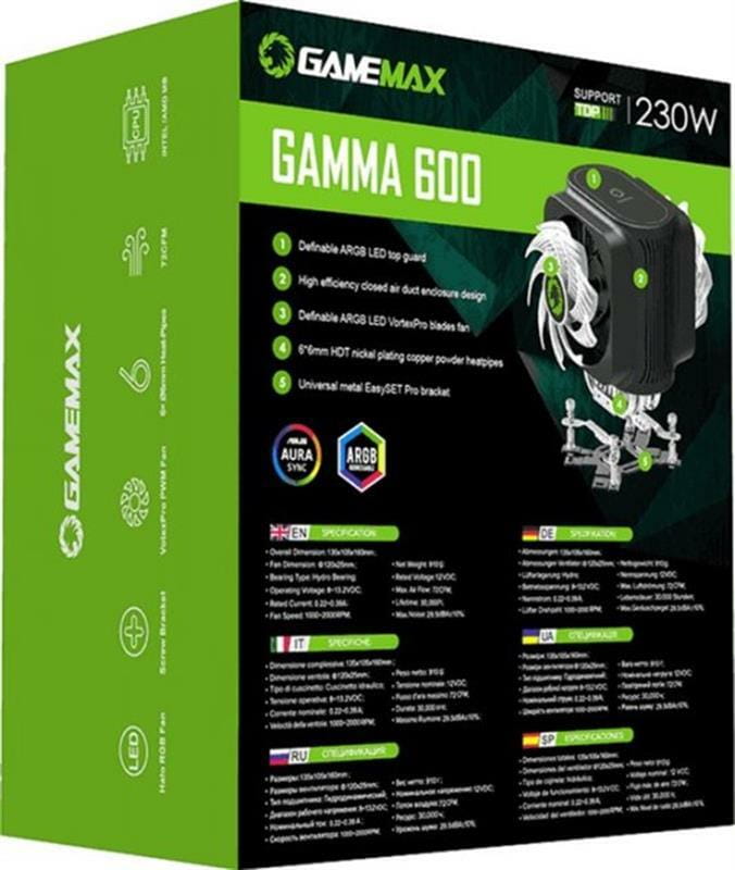 Кулер процессорный GameMax Gamma 600 ARGB