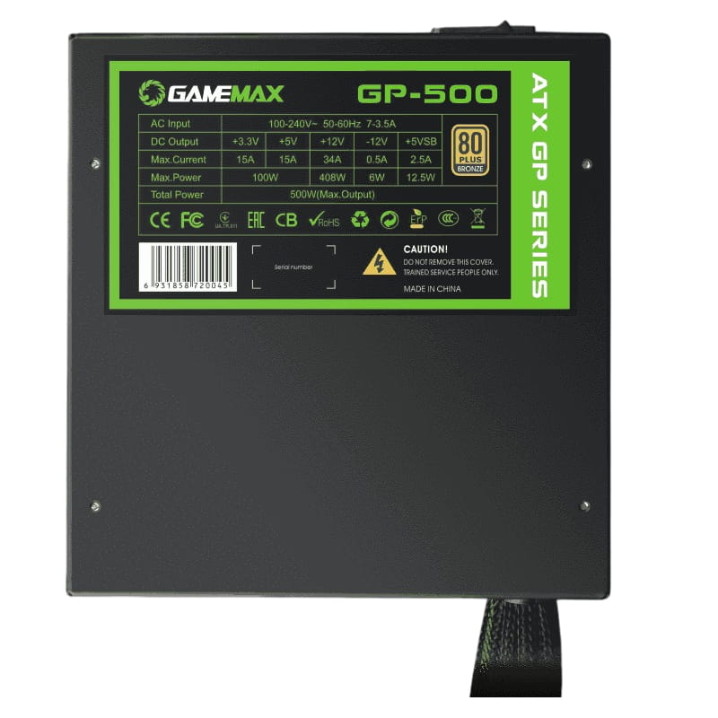Блок питания GameMax GP-500 Black, 500W