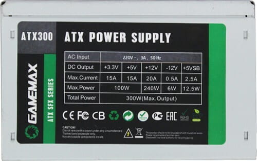 Блок питания GameMax ATX-300, 300W
