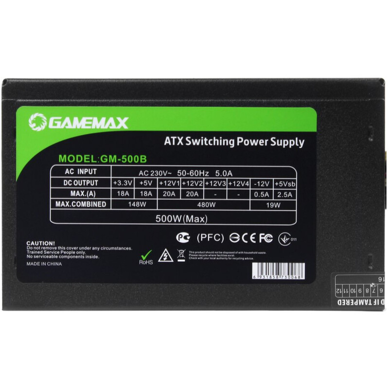 Блок живлення GameMax GM-500B 500W Black
