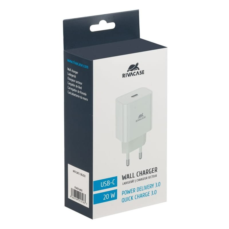 Зарядное устройство Rivacase PS4101 W00 (USB-Cх3A) 20W White