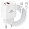 Фото - Зарядное устройство Rivacase PS4102 WD4 (USBх3A, USB-Cх3A) 20W White + кабель USB Type-C | click.ua