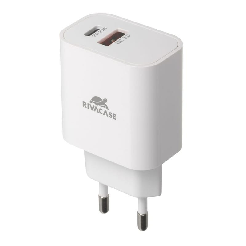 Зарядний пристрій Rivacase PS4102 WD5 (USBх3A, USB-Cх3A) 20W White + кабель USB Type-C/Lightning