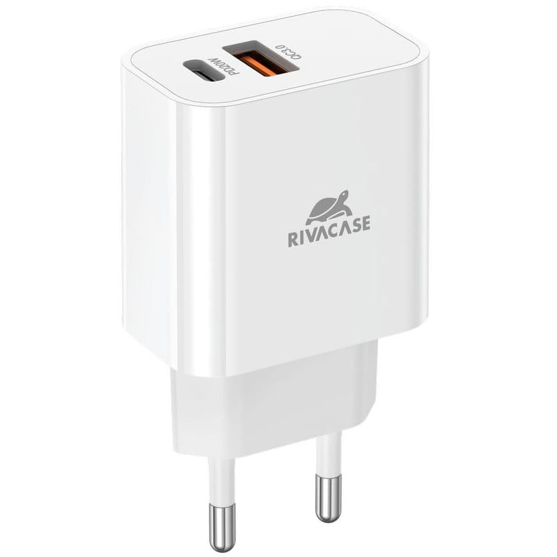 Зарядний пристрій Rivacase PS4102 WD5 (USBх3A, USB-Cх3A) 20W White + кабель USB Type-C/Lightning