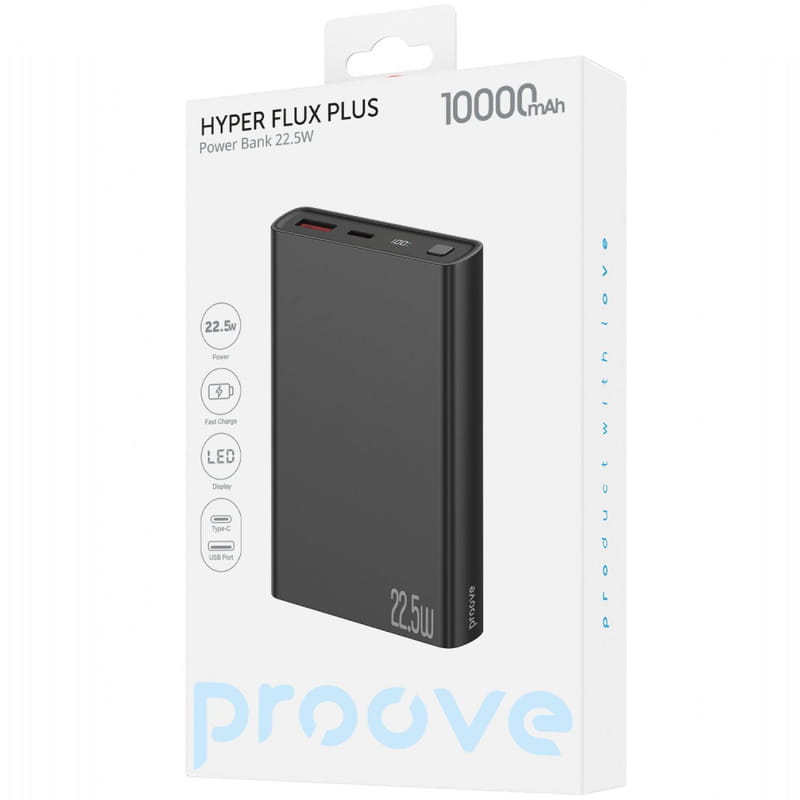 Универсальная мобильная батарея Proove Hyper Flux Plus 22.5W 10000mAh Black (PBF122120001)