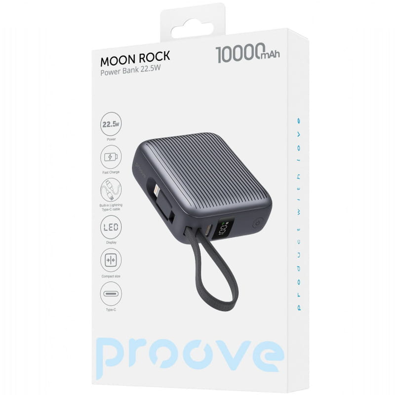 Универсальная мобильная батарея Proove Moon Rock 22.5W 10000mAh Gray (PBM122012105)