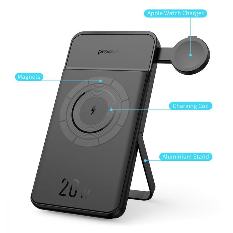 Универсальная мобильная батарея Proove Power Stand 2 in 1 20W 10000mAh Black (PBPS20030001)
