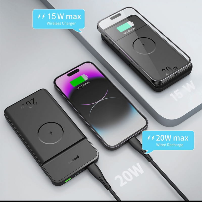 Универсальная мобильная батарея Proove Power Stand 2 in 1 20W 10000mAh Black (PBPS20030001)