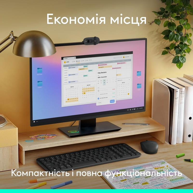 Комплект (клавіатура, миша) бездротовий Logitech MK250 Graphite (920-013823)