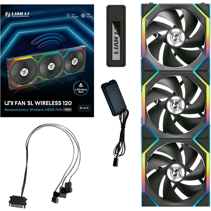 Вентилятор Lian Li Uni Fan SL Wireless 120-3 Black (G99.12SL1W3B.00)